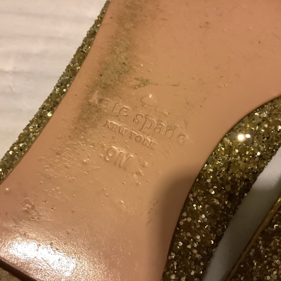 Kate Spade NewYork Gold Glitter Ballet Flats - Picture 4 of 7